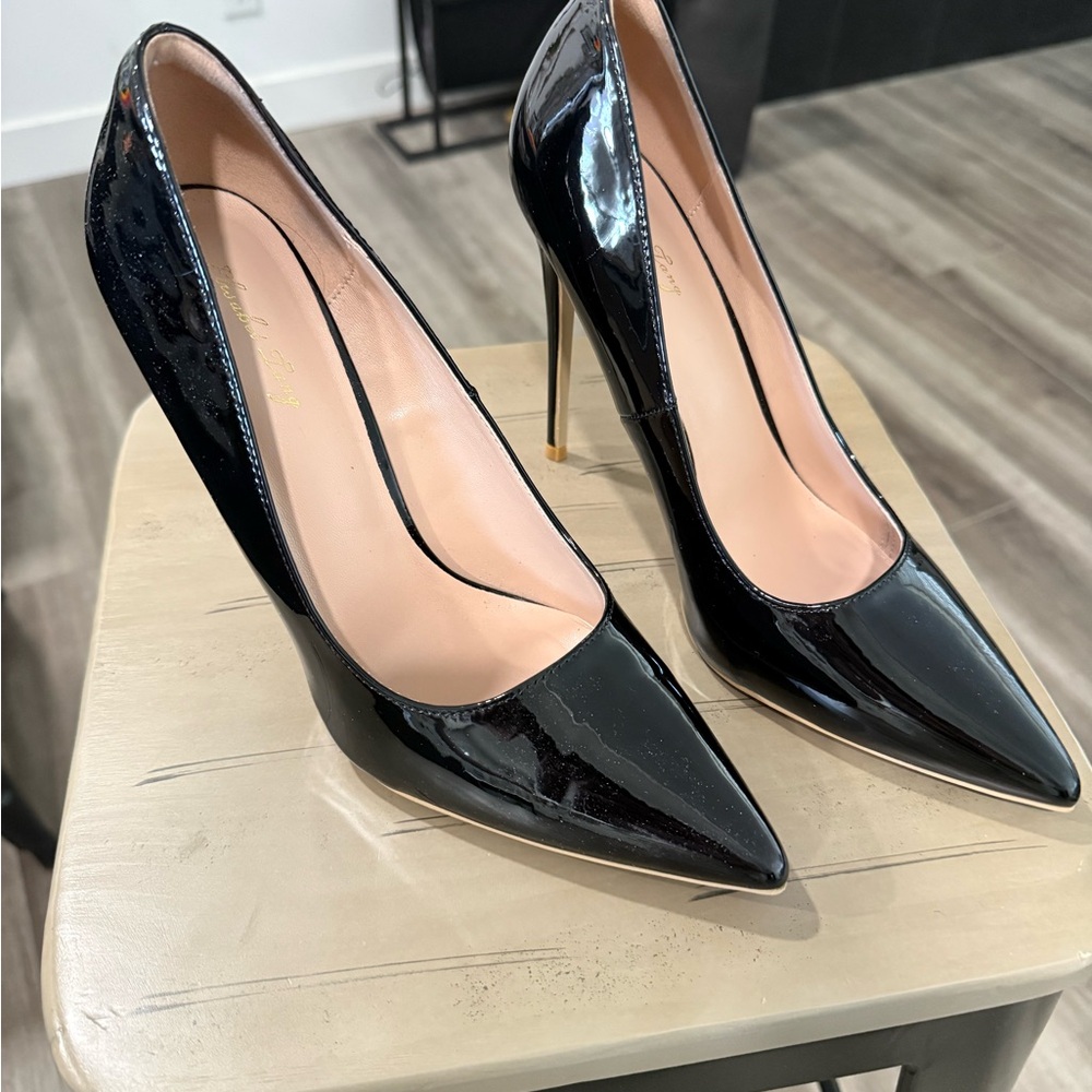 Elegant Black Patent Leather Heels